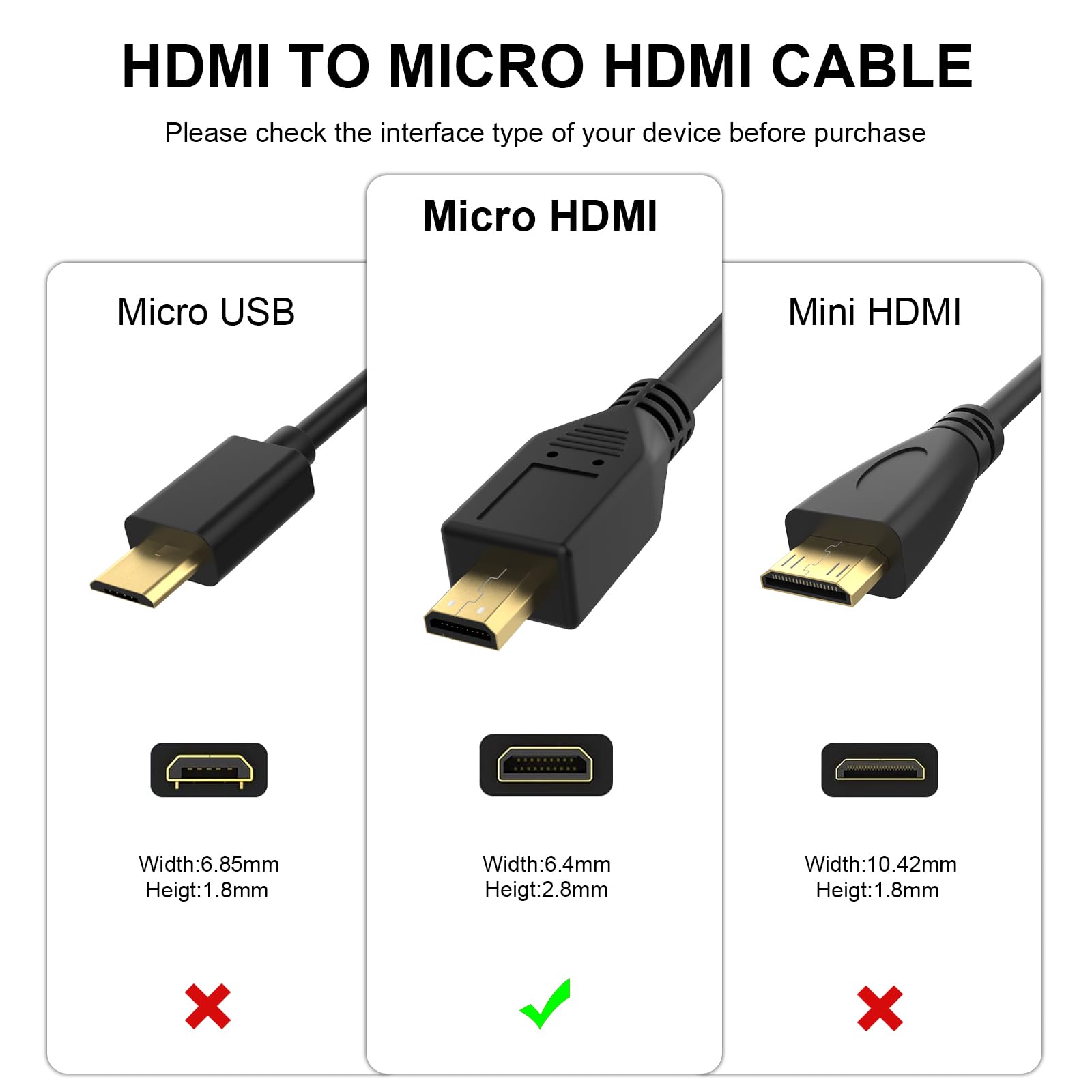 Amazon.com: 8K HDMI to Micro HDMI Cable Compatible with